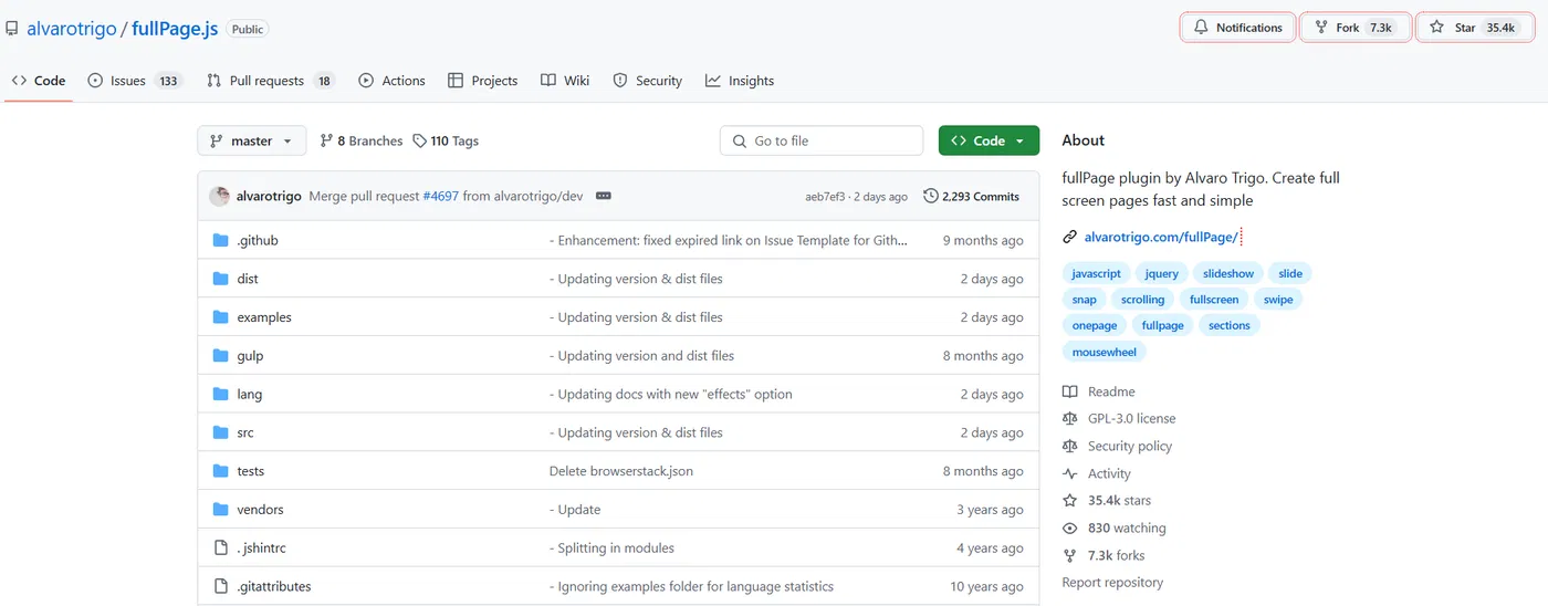 Full Page.js