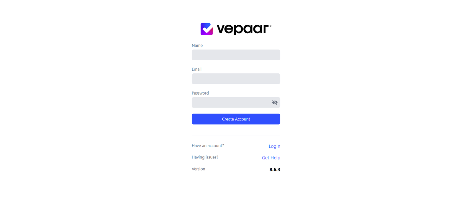 Vepaar Sign Up