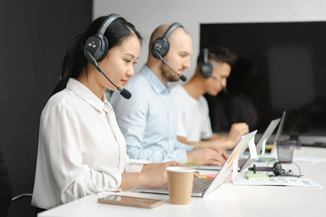 An Image Showing People Giving Customer Support