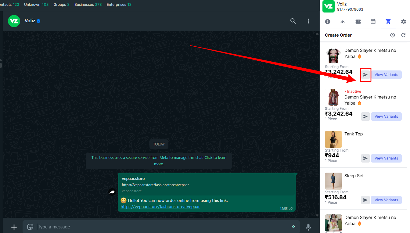 Share Products Via Whats App Crm Chrome Extension